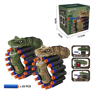 تفنگ اسباب بازی تیر فومی دایناسور 9218 DINOSAUR SOFT BULLET GUN_تفنگ اسباب بازی